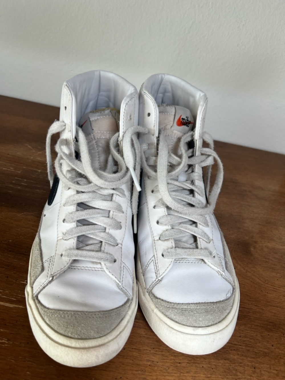 Nike White and Black High-Top Sneakers - Picture 3 of 10
